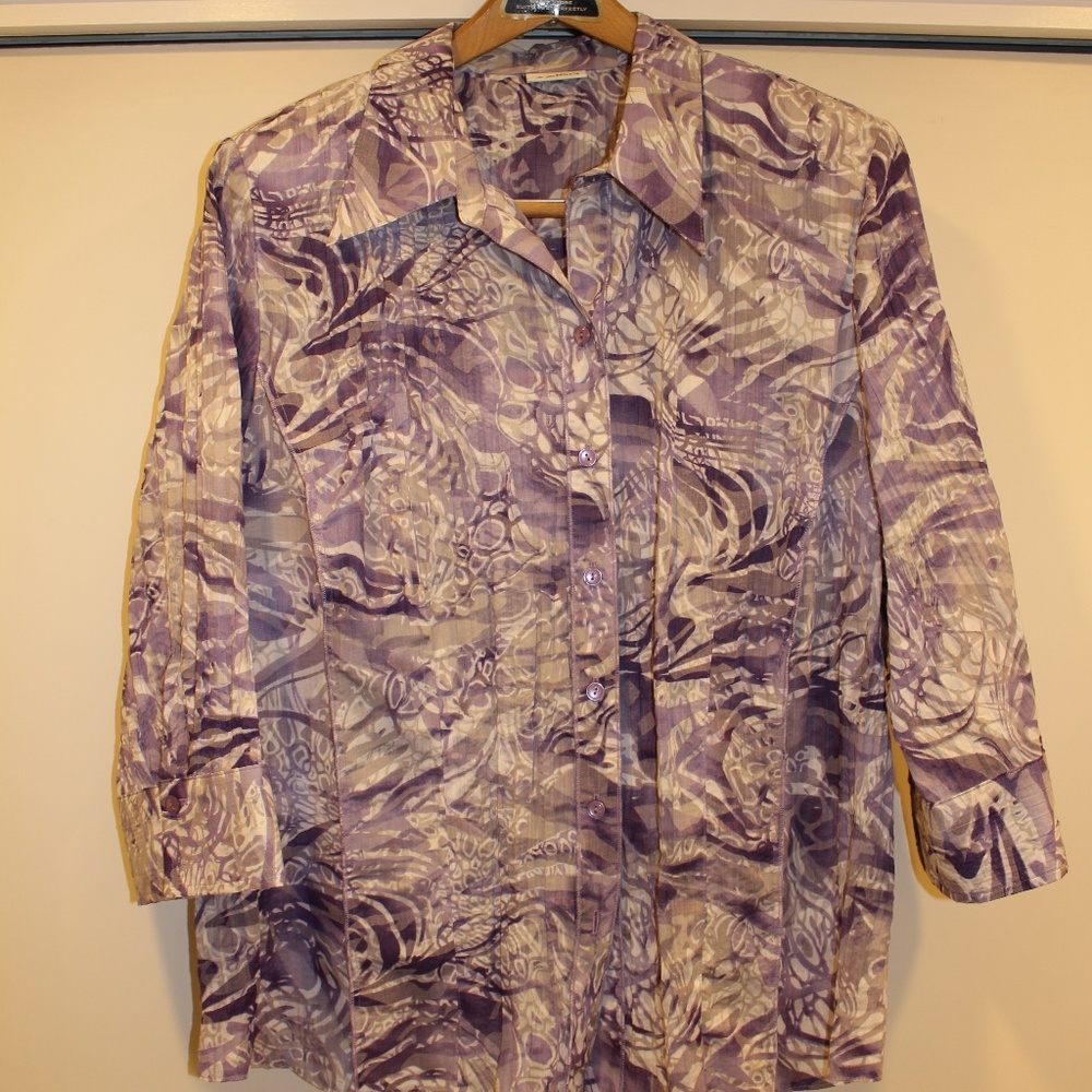 Gelco Short Sleeve Shirt Pattern Purple Size Large